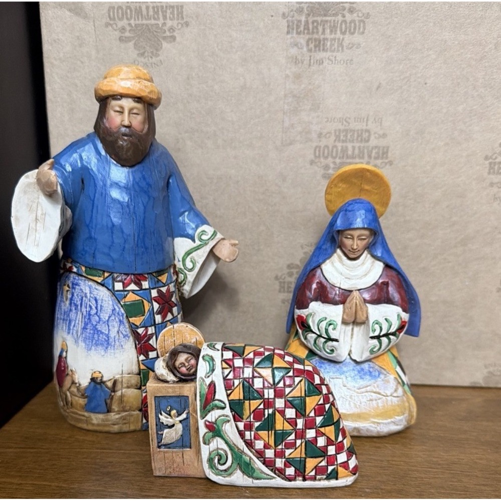 Heartwood Creek by Jim Shore Figures Joy To The World Nativity 2003 NIB